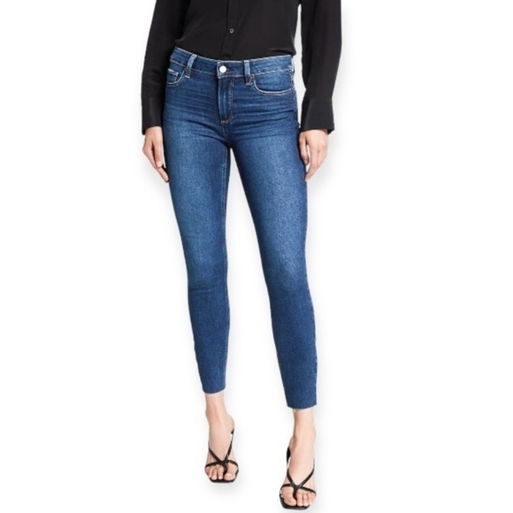 Paige 25 (US 2) Verdugo Crop Skinny Jeans Women’s Mid Rise Stretch Fray Hems - Picture 1 of 13